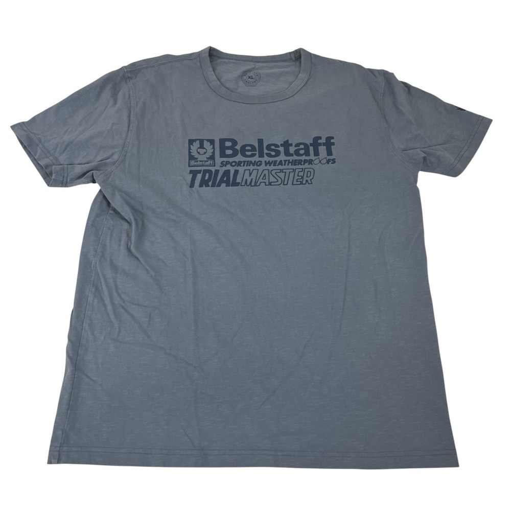 Belstaff Shirt Mens XL Blue Trialmaster Sporting Weatherproofs Logo Graphic Tee